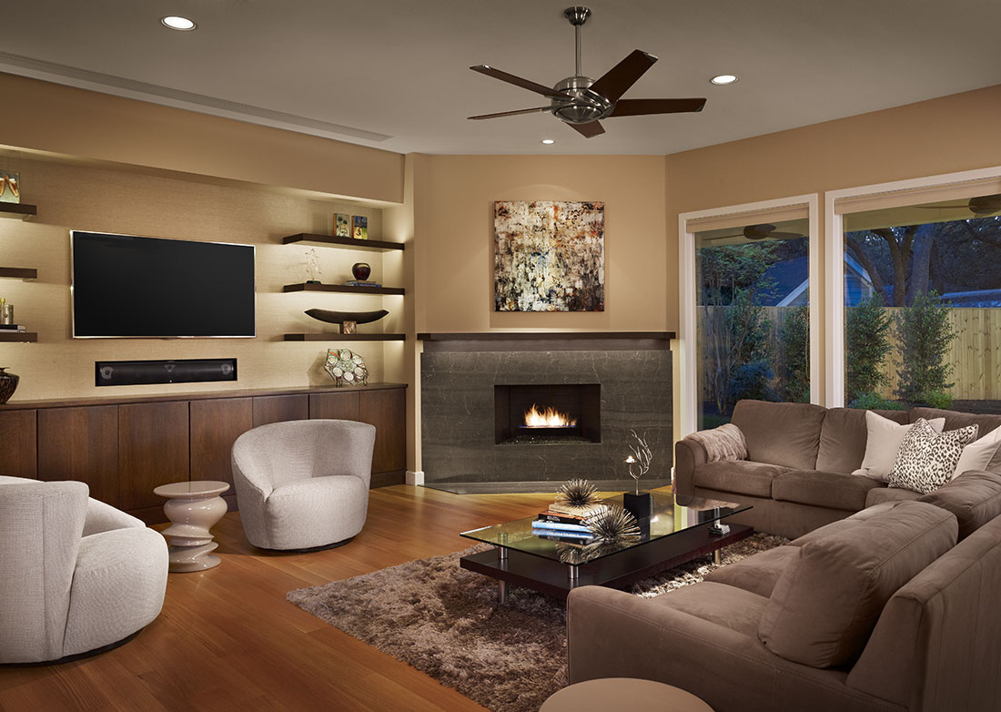 Living space with chimney